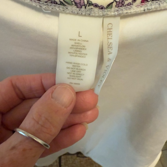 Chelsea & Violet Ditsy Tiny Floral Print Low Cut Sexy One Piece Swimsuit L - Picture 12 of 12